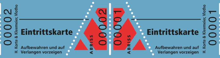 Neutrale Eintrittskarten im Format 30×57 mm auf Rolle