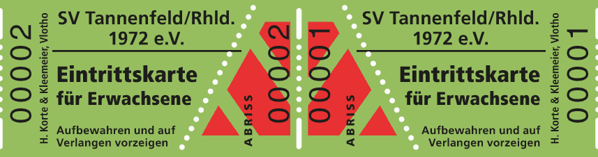 Rollen-Eintrittskarten im Format 30×57 mm