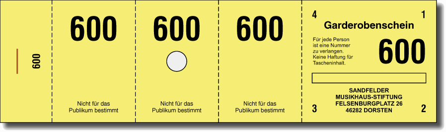 Garderobenmarken in Blocks