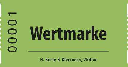 Neutrale Wertmarken im Format 30×57 mm auf Rolle